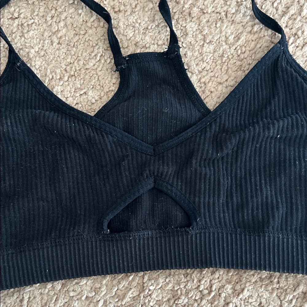 Target Black Ribbed Bra - Picture 2 of 3